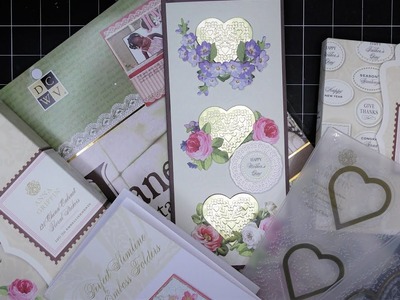 Start from Stash: Anna Griffin Slimline Heart Card Made from Random Stash Papers & Stickers!