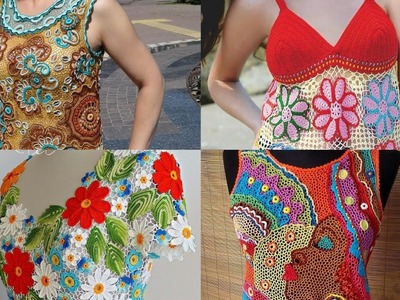 Stylish and alluring crochet knitting patterns of beautiful blouse design