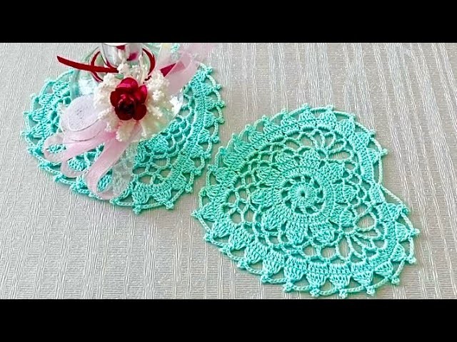 SUPER EASY Crochet Heart Napkin and Table Motif Pattern