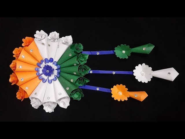 Tricolor Beautiful Wall Hanging #Paper Craft #viralvideo