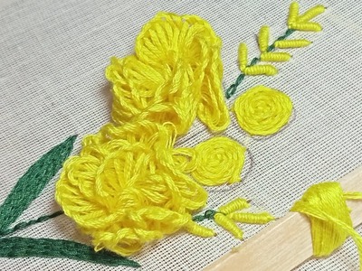 Unique embroidery flower making with ice cream????️????️ stick.Unique embroidery flower design in2023
