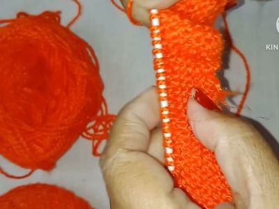 Woolen socks #woolen #beginners #sweater #ladieswear #socks #woolencraftidea #orange