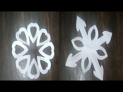 2 different ideas for paper cutting.paper snowflake ideas.paper crafts.snowflake designs