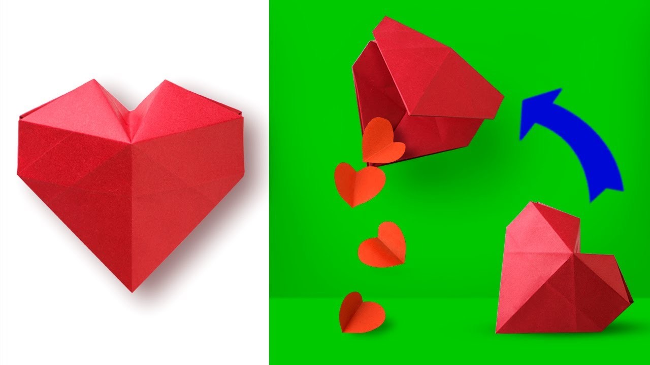 ???? ❤ 3D PAPER HEART ❤???? - how to make a 3d paper heart that opens up.Origami Heart. Great gift.