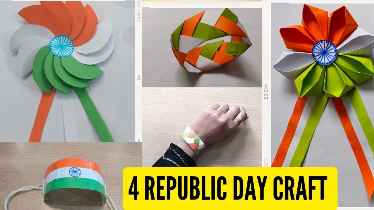 4 Easy Republic Day Craft.Tricolour Badge. Tri colour band.DIY Paper Badge.Wrist band.#viralvideo