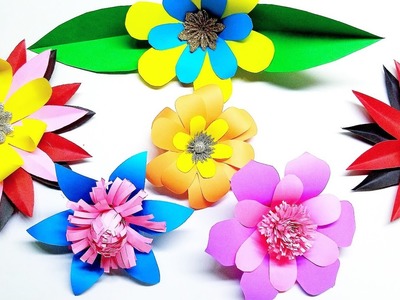 6 Paper craft for kids paper flower for room decor paper double layer flower Tulip flower