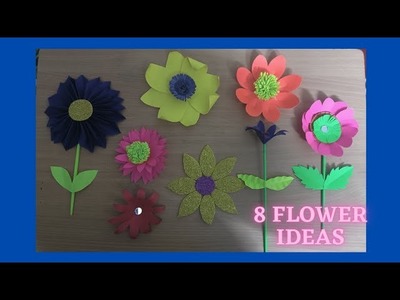 8 Different types of Flowers #simple and Beautiful paper Flower