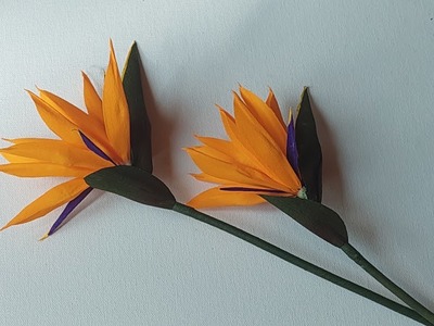 Bird of Paradise Flower Making| Crepe Paper Flower Making| DIY