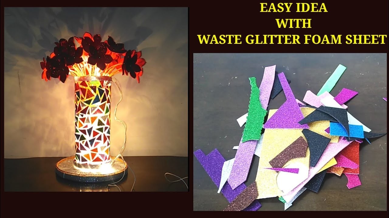 DIY Best Out of Waste Crafts Idea from Glitter foam sheet I Plastic Bottle Reuse Idea