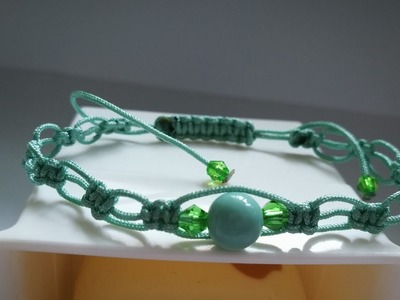 DIY bracelet using nylon thread and beads
