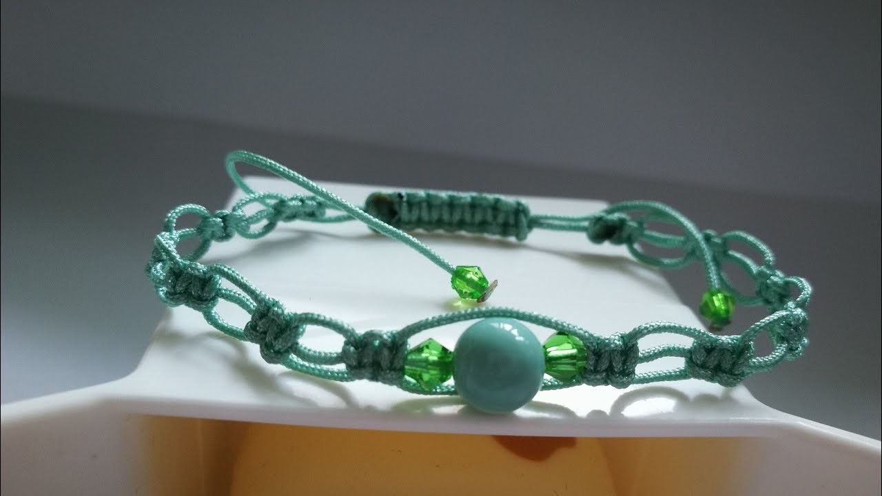 DIY bracelet using nylon thread and beads