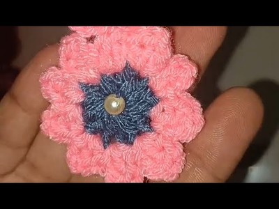 DIY chrochet flower|making beautiful flower hair accessories at home|chrochet easy thing