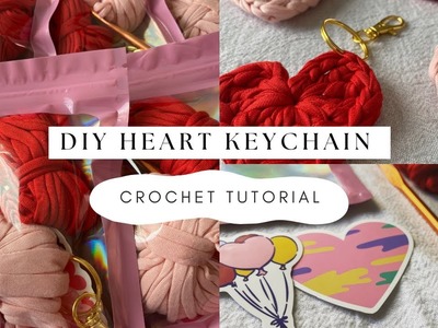 DIY Crochet Heart Keychain Tutorial just in time for Galentine's Day!