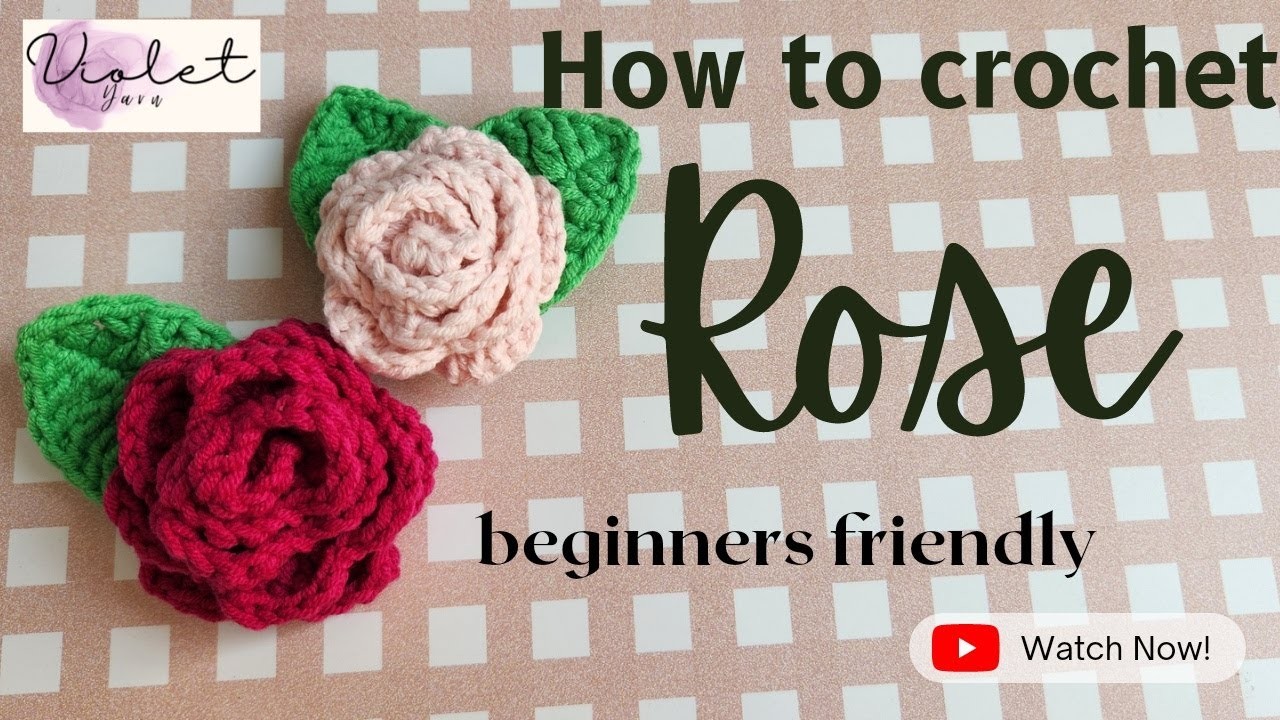 DIY.crochet rose flower beginners friendly