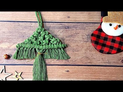 DIY Macrame chrismas tree with square knots | Macrame Christmas tree | Macrame Christmas ornament