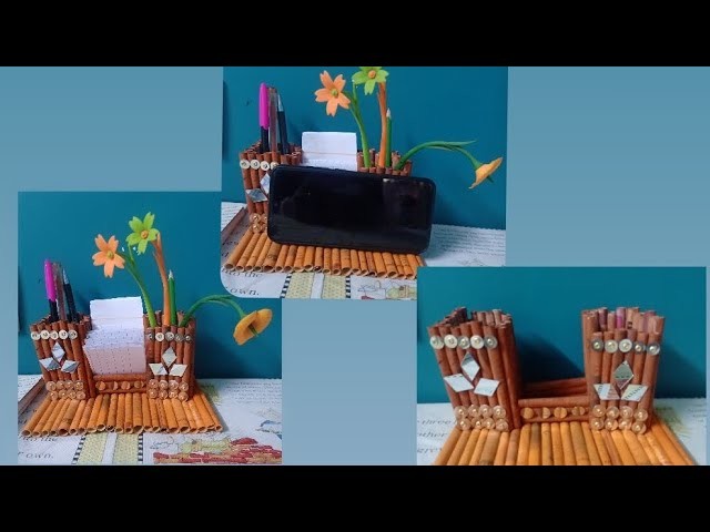 DIY - Making pen Holder Organizer With waste paper. Desktop Organizer.Paper Crafts.#shorts #yt