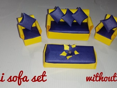 DIY mini sofa set | paper crafts | school project | origami craft | paper sofa set | Arshia Arshed