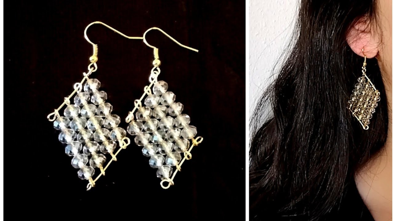 DIY very easy crystal earrings for beginners