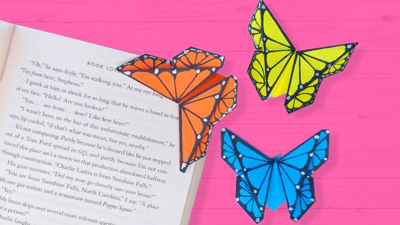 Easy Origami Butterfly Bookmark | DIY Paper Bookmark