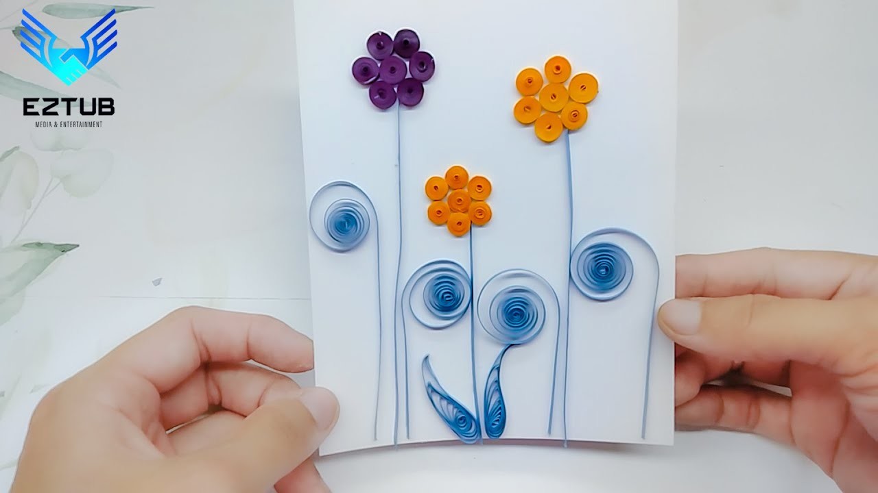 Easy to make monochromatic hydrangea garden with quilling | Making paper quilling easy