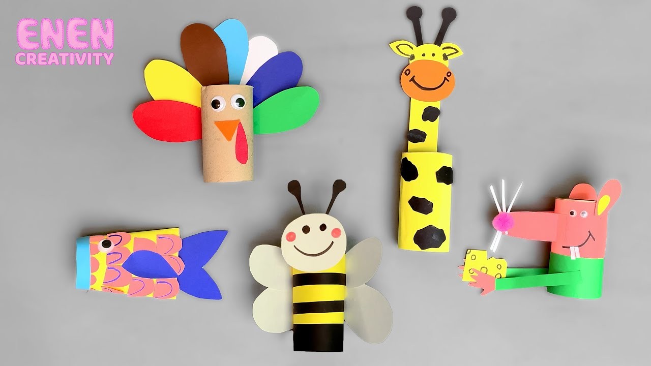 Fun and Easy Tissue Paper Tube Crafts for Kids | Animals