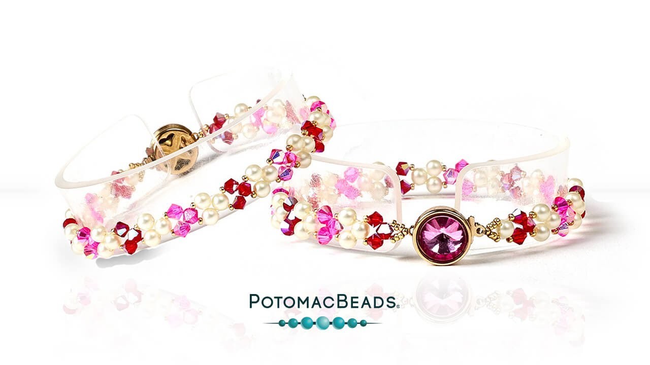 Heart Pattern Beaded Bracelet - DIY Jewelry Making Tutorial by PotomacBeads