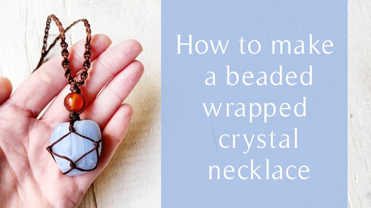 How to make a Crystal Beaded Necklace with the macrame technique - DIY Crystal Wrapping