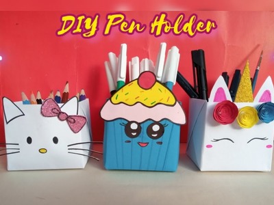 How to make a paper pen.pencil holder. DIY paper pen holder. easy pen holder. paper craft ideas