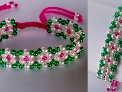 How to make bracelet || Bracelet making with beads || flower bracelet