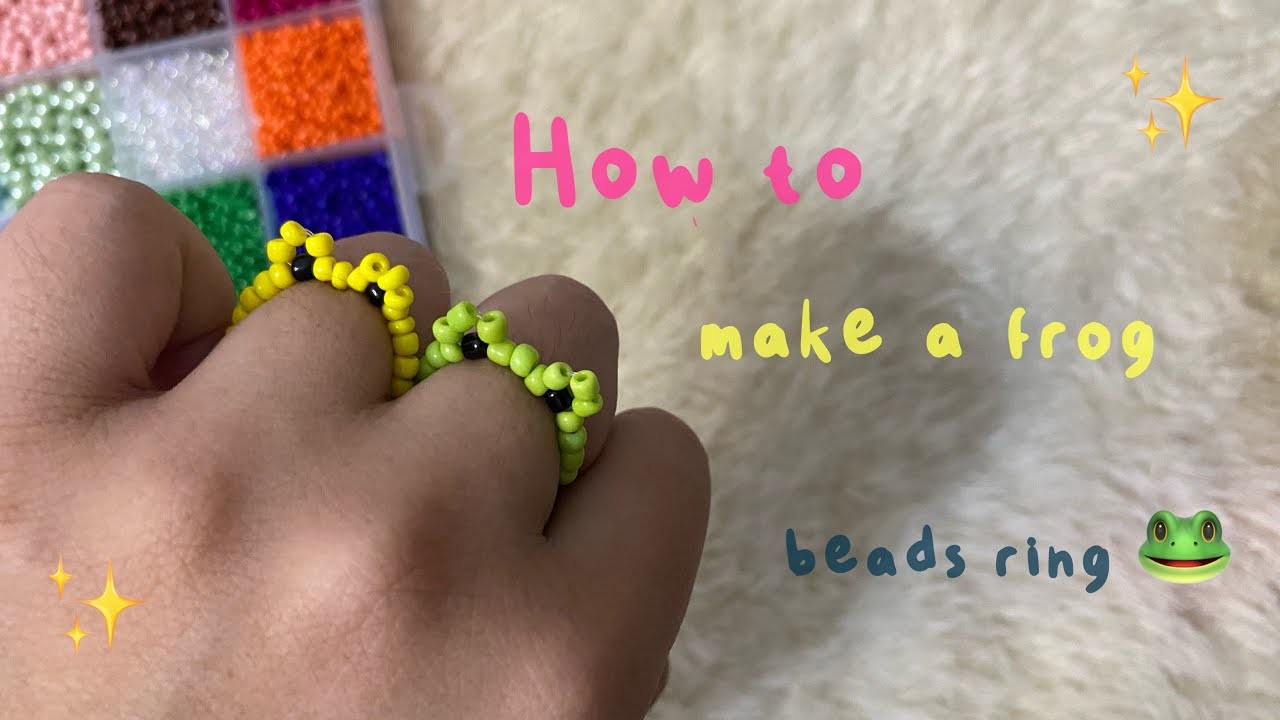 How to make frog beads ring | cara membuat manik-manik cincin katak