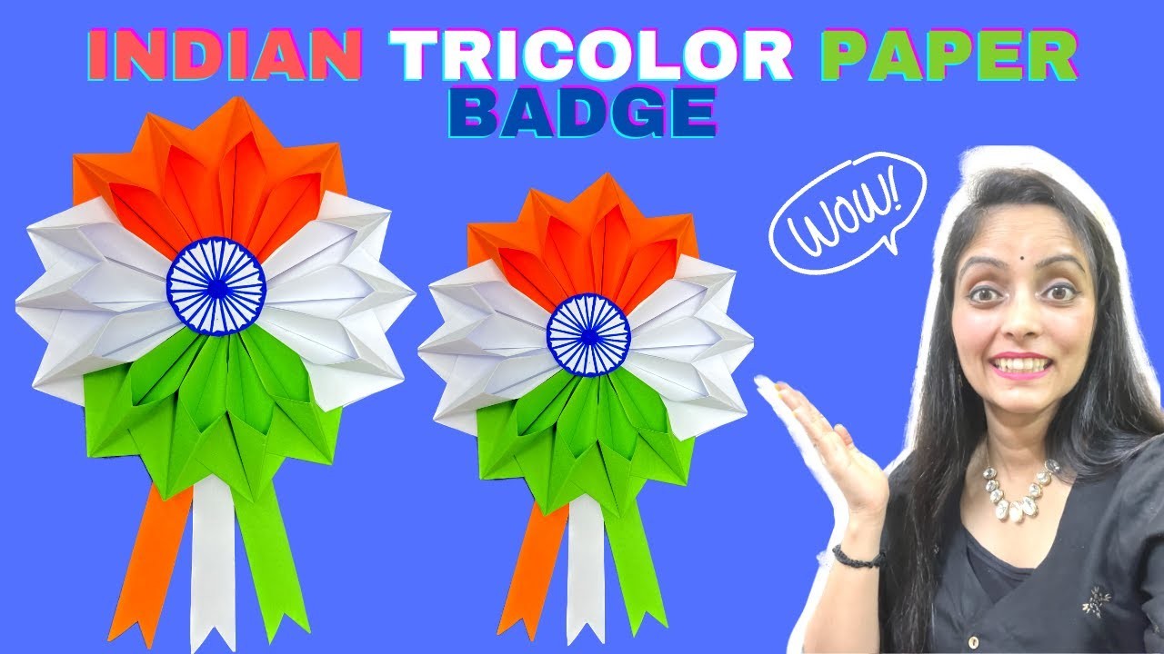 How to make Paper Badge for Republic Day????????|Easy|DIY Paper Badge|Best for School competitions