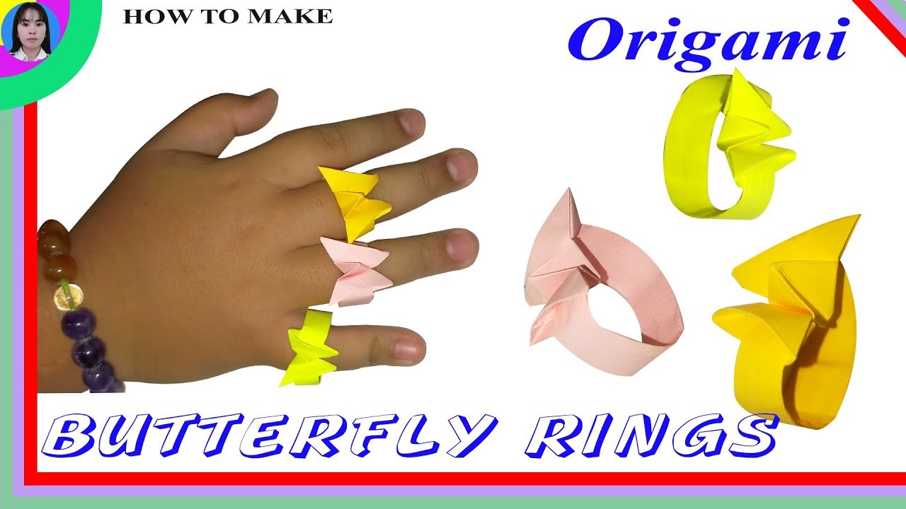 How to make paper butterfly ring | Origami ring butterfly