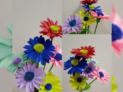 How to make Paper Flowers.DIY.Easy Idea.Beautiful Decorations