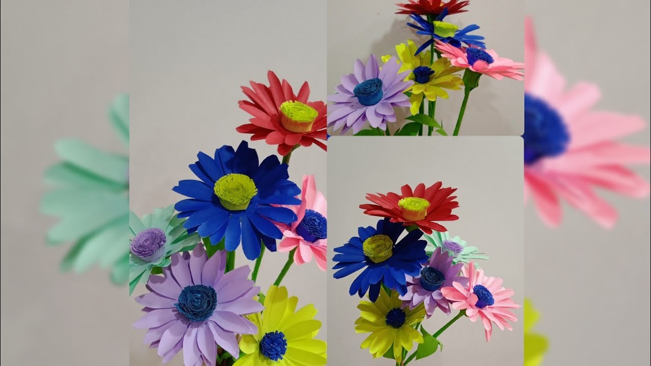 How to make Paper Flowers.DIY.Easy Idea.Beautiful Decorations