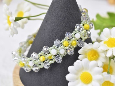 How to Make Yellow Crystal Beaded Bracelet