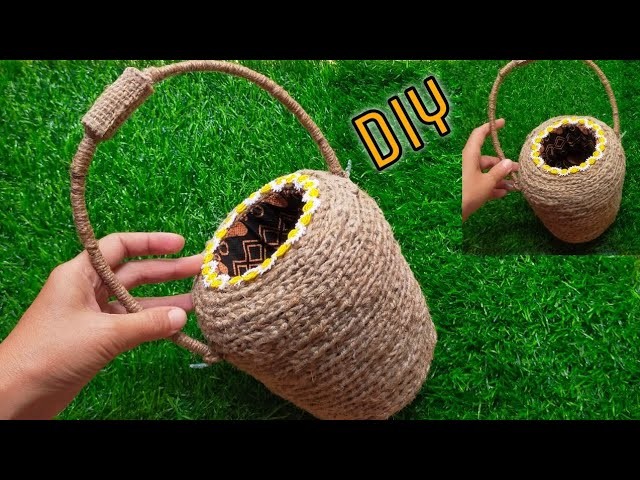 Jute Flower Vase Ideas l Home decorating ideas handmade l DIY Craft