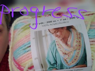 Knitting premier bloom chunky yarn progress. afghan knitting