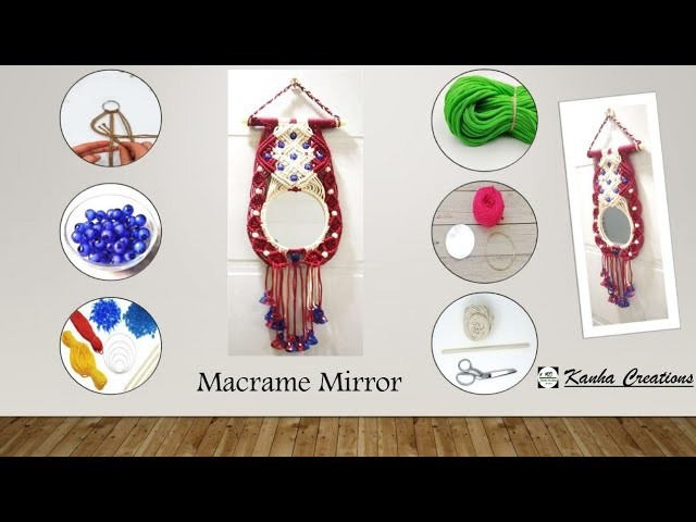 Macrame Mirror|Simple Macrame Mirror Design|मॅक्रम आरसा|