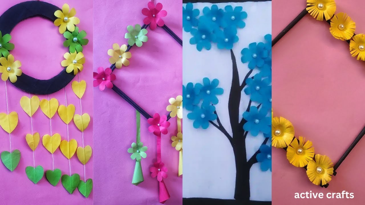 Paper crafts easy flower wall hanging || paper crafts shorts || paper craft ninja star !