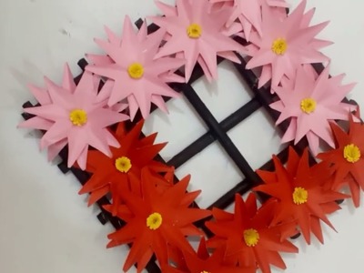 Paper crafts easy flower wall hanging | paper craft wall hanging | crafts with paper wall hanging