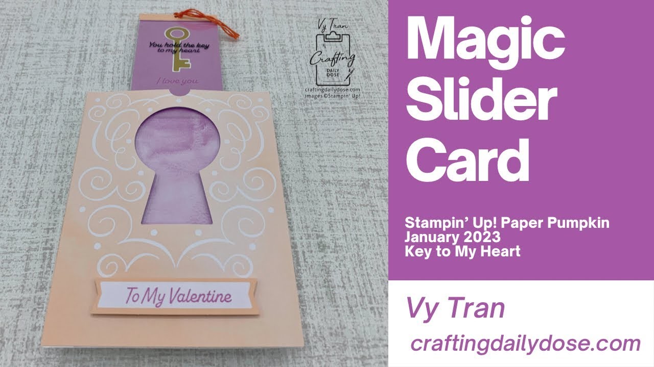 Paper Pumpkin January 2023 Alternative | Magic Slider Card | Key to My Heart