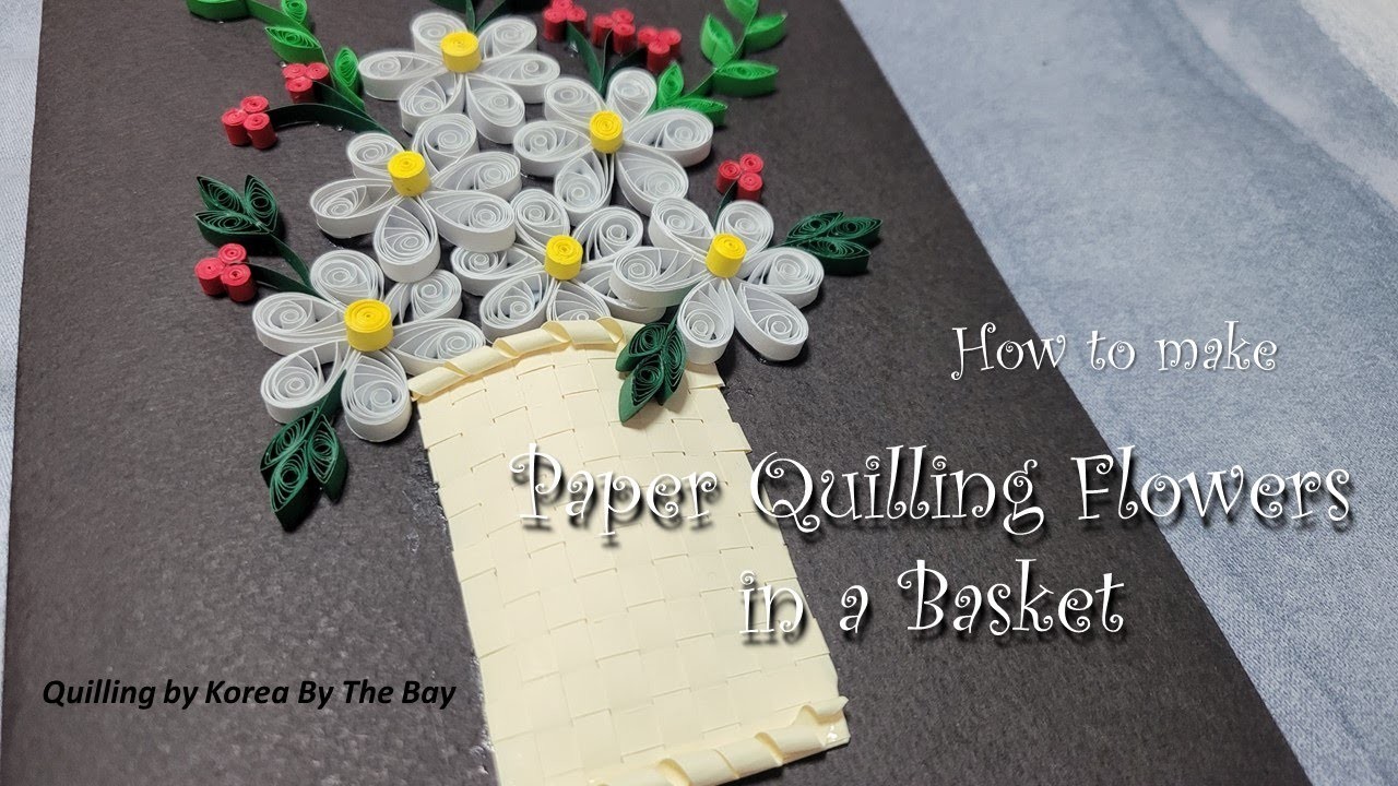 Paper quilling flowers in a basket | DIY | Papercraft ????✂️