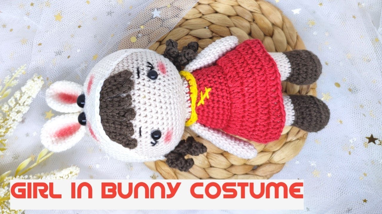 Part 2 DIY Amigurumi Girl in Bunny Costume (head, hat, bangs) by @ColomaduCraft