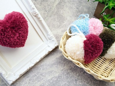 Puffy Fluffy Yarn Craft | Pom Pom Heart Making????