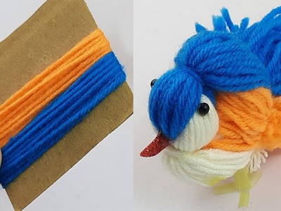 Super Easy Bird Making Idea with Yarn - DIY Woolen Birds - How to Make Yarn Bird