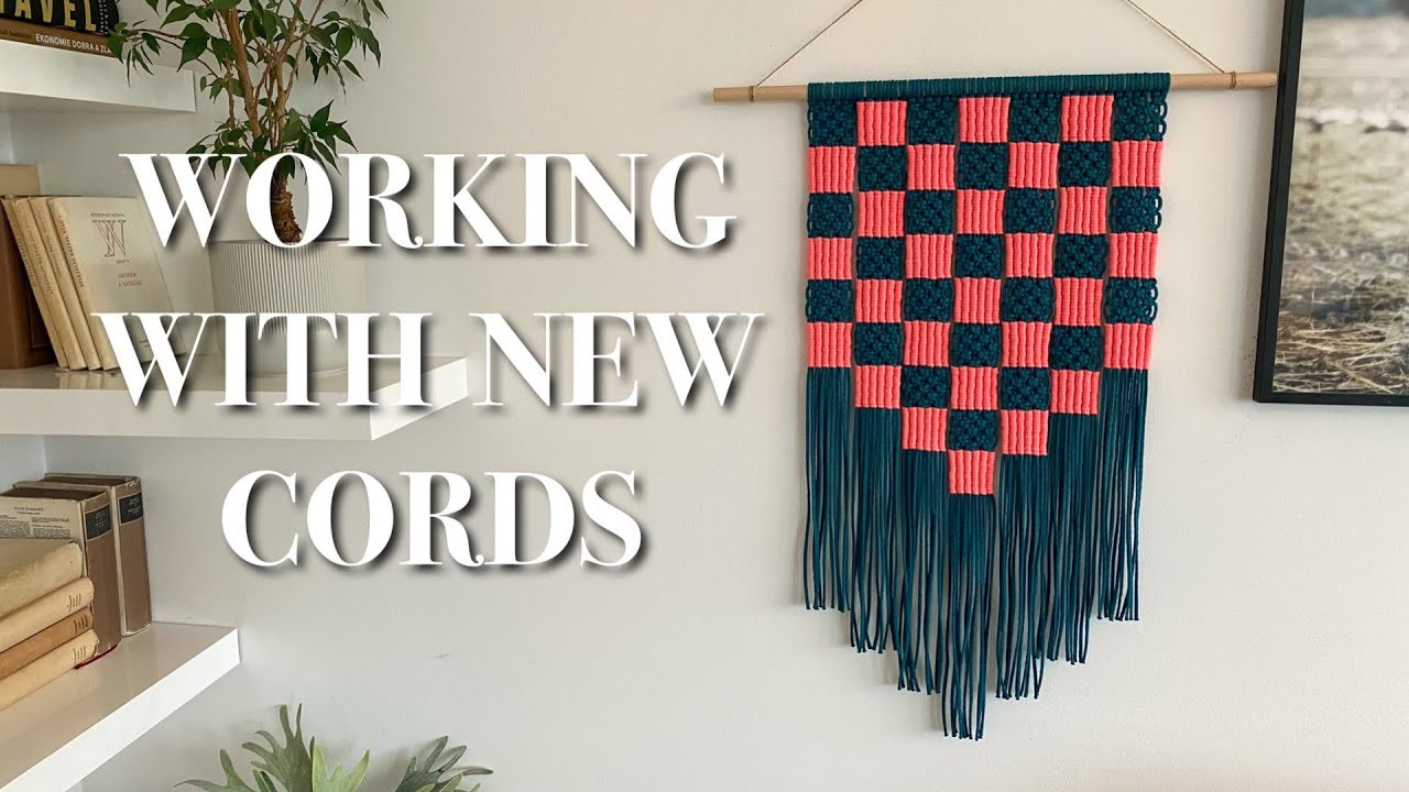 Testing different macrame cords | Checkerboard macrame wall hanging