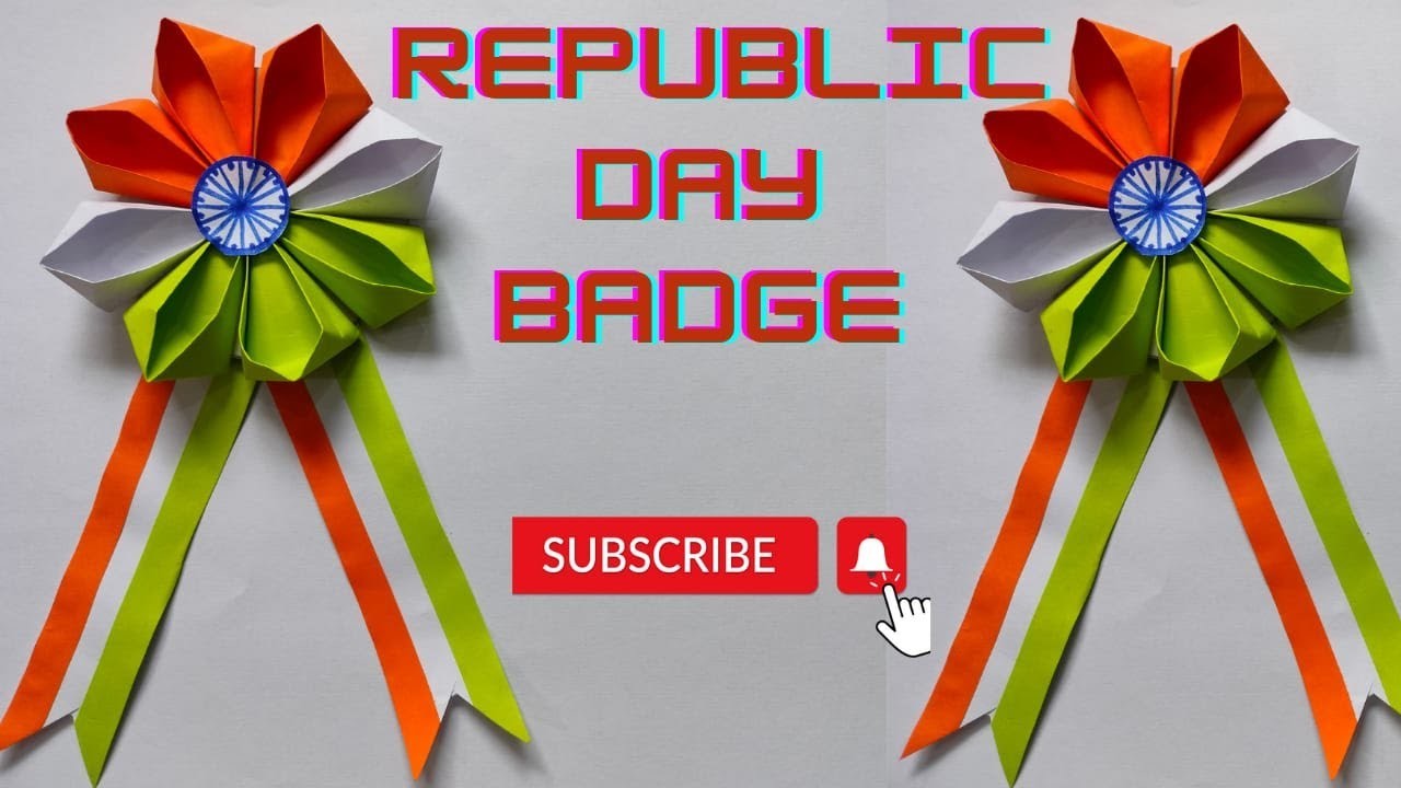 Tricolour Badge. How to Make Tri colour Badge.DIY Paper Badge.Republic Day Craft idea#viralvideo