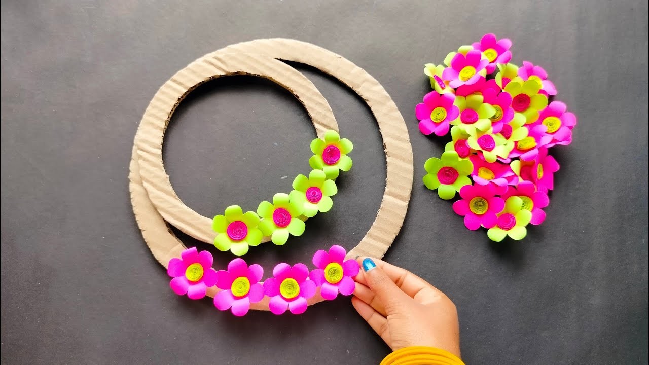 Unique paper flower wall hanging||Diy paper wall hanging