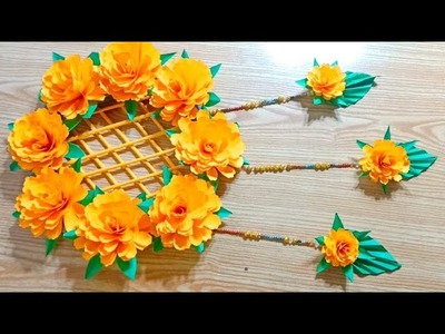 Wall hanging flower with paper||Diy paper||#paper art#art works#papercraft|| art and drawing tv