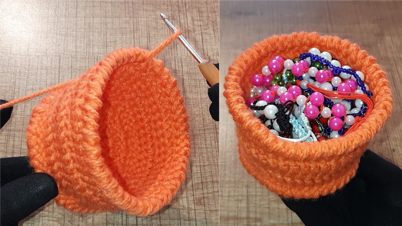 WOW İDEA HOW TO MAKE EYE CATCHİNG CROCHET SUPER EASY VERY USEFUL CROCHET DECORATİVE BASKET MAKİNG